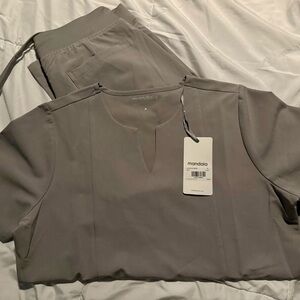 Mandala Gray Two-Piece Scrub Set